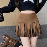 Fongt Skirt Irregular Skirt Women Autumn And Winter New Fat Mm High Waist Thin Crops A Word 100-Fold Skirt