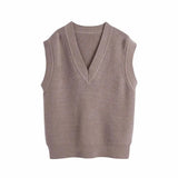 Fall Winter New Women Knit Vest Sweater V-neck waistcoat Women Sweater Pullover Warm Knitted Tank