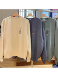 Women Cotton Beige Sweaters 2023 Fall Vintage O Neck Long Sleeves Letter Embroidery Sweaters Female Chic Pullovers-Outfit