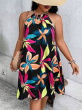 Fongt Plus-Size Women's Print Sling Ion Z Sleeveless