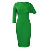 Fongt Large-Size Female Decoration Height Waist Lotus Side Temperament Commuter Pencil Skirt Dress