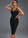 Bandage Dress Black Bodycon Dress Evening Party Elegant Sexy Spaghett Strap Birthday Club Outfit 2023 Summer New