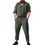 Slim Long Romper Long Sleeve Street Casual Cargo Pants Jumpsuit Siamese Trousers