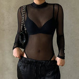 Of 2024 New Women's Net Yarn In Summer Sexy Hollowed-Out Bare-Back Light-Ripe Tight Body Shows Lean Jumpsuit-Outfit