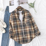 Plaid Shirts Womens Blouses And Tops Long Sleeve Loose Checked Female Clothes Outwear Winter 2022