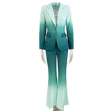 Fongt New Star Fashion Temperament Gradient Color Repair Suit Trouser Trousers Set Two Sets