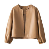 Quality PU Leather Jackets Women Spring Autumn Short Simple Coat Female Women Jacket
