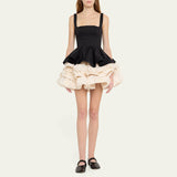 Fresh And Sweet Style Dress Women 2025 Spring And Summer New Fashion Colliding Design Slings Fluffy