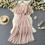 Fongt New Seaside Holiday Dress Women Spring And Autumn 2025 New Sexy V Receive Lanky Models