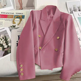 Fongt 2025 New Orange Short Blazer Women's Small Design Sense College Wind Commuting Suit Suit