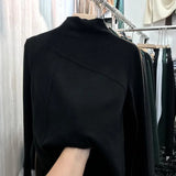 Fongt Velvet Half High Collar Bottom Shirt Women 2024 Autumn And Winter New Foreign Style Slim Warm Students Long Sleeve T Shirt Women