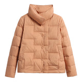 Autumn And Winter Trapezoidal White Duck Down Down Jacket Thin Loose Casual Big Lapel Collar Short Coat Tide-Outfit