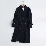 2021 Autumn Women England Style Classic Long Coat Elegant Long Sleeve with Blet Office Lady Coats