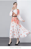 Fongt New Women's Dress Dress Oversized Dress Print 100 Folds T-Shirt With T-Shirt Holiday Casual Dress