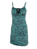 Lace Up Paisley Print Mini Dress-Outfit