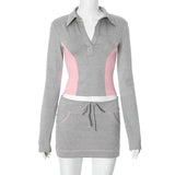 Fongt Has H24ST254 Fashion 2024 Autumn New Fit V-Neck Long-Sleeved Skirt Suit Women's
