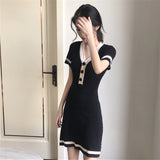 Summer Dress New Short Chic Minimal Dress Women's Dress Summer Sexy Hepburn Small Black
