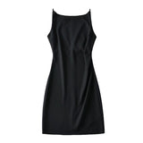 Spring New Style Spice Girl Style Shoulder Pleated Solid Color Dress Sexy Suspender Hip Skirt Woman-Outfit