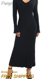 Women Chic Elegant Dresses Evening Party Fall Winter Clothes 2023 Retro Sexy Bodycon Long Sleeve Dresses for Day and Night