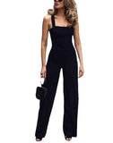 Commute Wide-leg Pants Straight Mid-waist Backless Black Trousers Thin