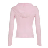Solid Zipper Hoddie Sports Yoga Top-Outfit