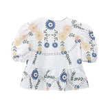 Spring Lapel Lace Printed Shirt Blouse-Outfit