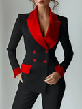 Fongt Women's Long-Sleeved Button Suit Collar Interface Bag Small Suit
