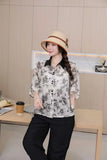 Color Collar Short-Sleeved Shirt-Outfit