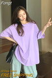 Sleeve T-shirts Women Solid Backless Chic Fashion Loose Leisure Oversize Sexy Cozy O-neck Tshirts Elegant Womens