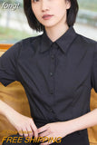 Cotton Shirts Women White Shirt Office Lady Solid Pink Shirts Blouse Casual Woman Basic Blouse Tops Fashion Women