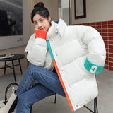 The New 2023 Winter Korean Version Of Loose Bread Clothing With Color Thickened Cotton-Padded Jacket-Outfit