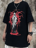 Men's Grunge Printed Short Sleeve Tee-Outfit