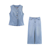 Fongt Homemade New Women's Dress Classic Denim Vest M. . .