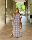 Fashion V-Neck Print Long-Sleeved Dress Hotline