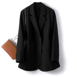 Fongt Small Suit Jacket Female Spring And Autumn Korean Version Of Loose Temperament Double Buckle Leisure Career Suit Blouse New