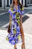 Fongt Summer Women's New Sexy High-Waist Fashion Print Open Skirt Dress Women