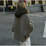 Removable Puffer Hoddie Patchwork Zipper Jacket-Outfit