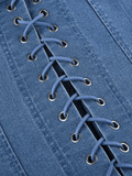 Tie Back Denim Bandeau Corset Top-Outfit