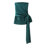 Knot Dress In Early Spring, Short Style Wiped Chest Dress 8144741-Outfit