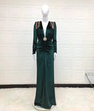 Autumn Women's Sexy Deep V-Neck Velvet Dress Dress French High-End Temperament Dress Dress
