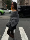 Long Sleeve Off Shoulder Sweater-Outfit