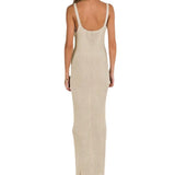Fongt Summer In Women's New Hollow Perspective Sling Knitted V-Neckless Sleeveless Long Dress