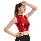 Silver Holographic Multi Designs Tank Tops Fashion Strapless Tube Top Turtleneck Crop Top New Strap Camis Sleeveless
