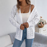 Fongt Early Autumn Casual Hollow Lantern Long-Sleeved Sleeve Sweater Long Coat Women's Clothing