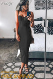 Dress evening 2023 summer women's long maxi bodycon dress ribbed orange red black sexy party dress club birthday