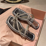 Fongt Feng Shui Diamond Cool Slippers Women Wear 2024 Summer New Soft Bottom Head With Skirt Students Beach