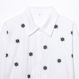 Fongt Homemade New Women's Embroidered Prefectural Cotton Clip Long Sleeve Shirt 3564065