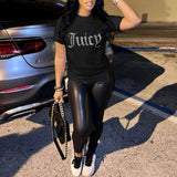 Summer Juicy Diamonds Print Tshirt Women Round Neck Short Sleeve Top Female Pattern Harajuku Tshirt 2022 New