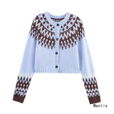 Fongt New Fashion Temperament Women's Colored Knitted Cardigan