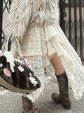 Irregular Lace Ruffle Skirt-Outfit